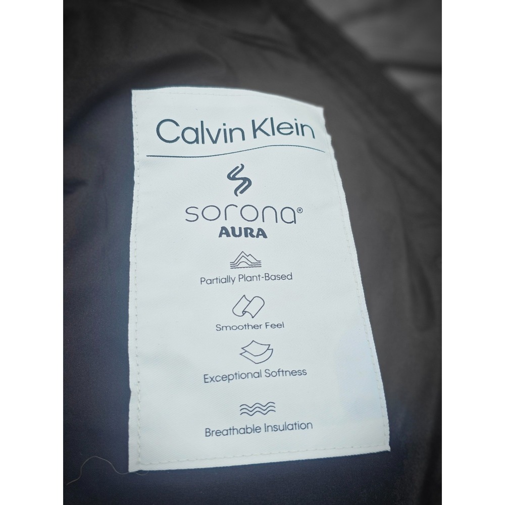 Calvin Klein Black Puffer Jacket Hood Fitted XL Athleisure Insulated Apres Ski - Picture 5 of 10